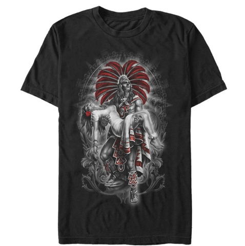 Aztlan Moctezuma Mens Graphic T Shirt, Size: Small, Black